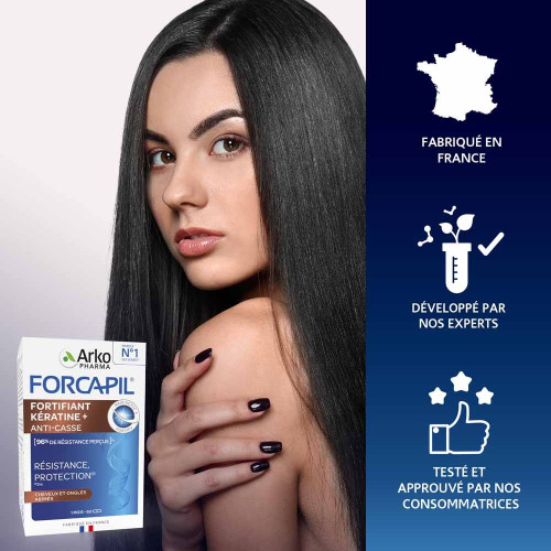 Arkopharma Forcapil Kératine+ 60 Gélules - Vitalité et Volume Cheveux