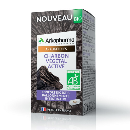 Arkogélules Charbon Végétal Bio 80G - Digestif, Anti-Ballonnements