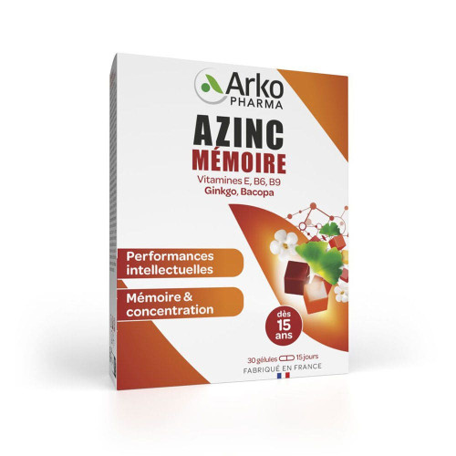 ARKOPHARMA Azinc Mémoire 30 Gélules - Booste Mémoire et Concentration