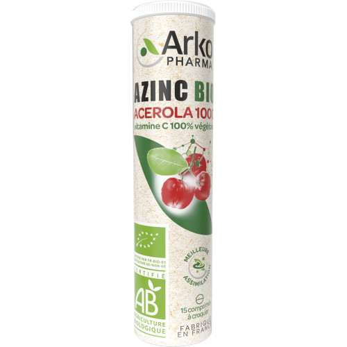 ARKOPHARMA Azinc BIO Acérola 1000 15 Comprimés - Boost Immunité