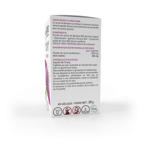 Arkopharma Arkogélules Bardane Bio 45 pour peau saine