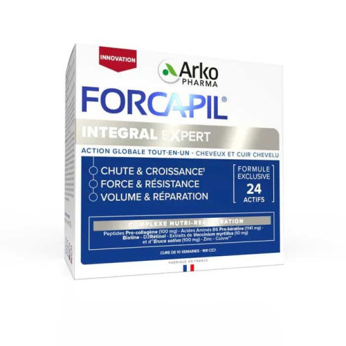 FORCAPIL EXPERT : Gélules anti-chute cheveux, 24 actifs, 168 gélules