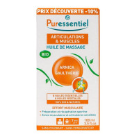 PURESSENTIEL Huile Massage Bio 100mL - Soulage Tensions Musculaires