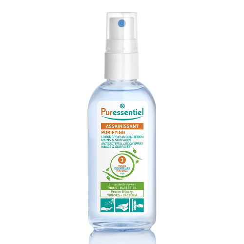 Puressentiel Spray Antibactérien 80mL - Aux 3 Huiles Essentielles