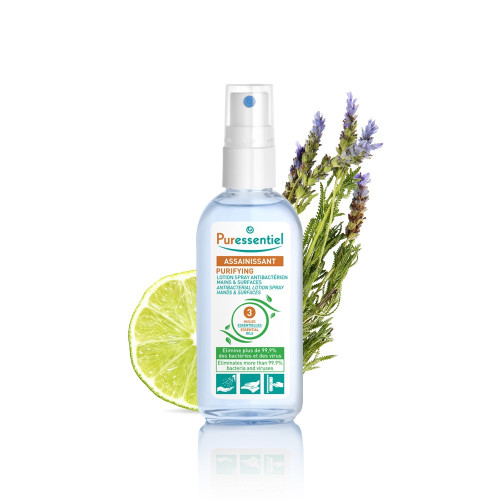Puressentiel Spray Antibactérien 80mL - Aux 3 Huiles Essentielles