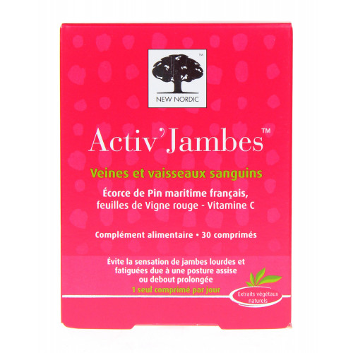 NEW NORDIC Activ'Jambes Soulage la sensation de jambes lourdes 30 Comprimés-5206 NEW NORDIC Activ'Jambes Soulage la sensation de jambes lourdes 30 Comprimés-5206