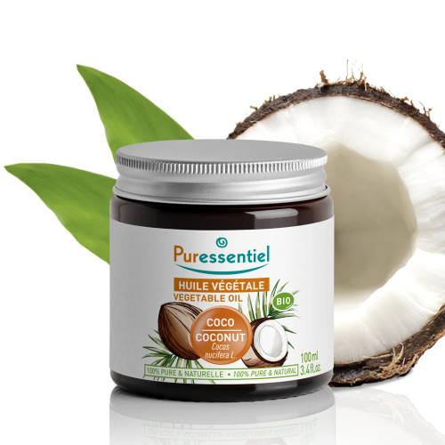 Puressentiel Huile Coco Bio 100ml - Nourrit et Répare Peau et Cheveux