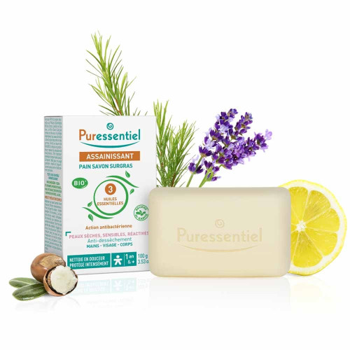 Puressentiel Savon Surgras 100g - Nettoie et Apaise Peaux Sensibles