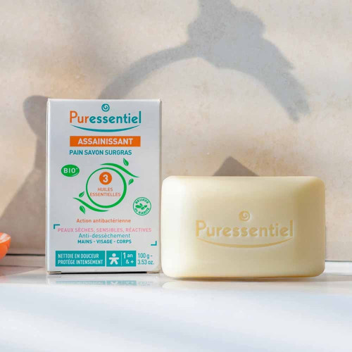 Puressentiel Savon Surgras 100g - Nettoie et Apaise Peaux Sensibles