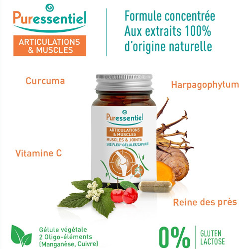 Puressentiel SOS Flex 30 Gélules - Confort Articulaire sur