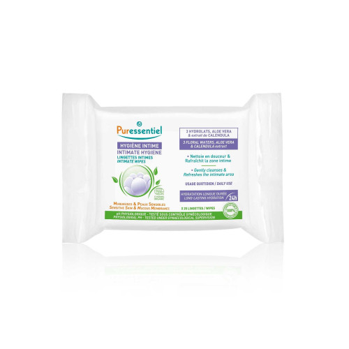 Puressentiel Lingettes Intimes Bio 25 - Douceur et Fraîcheur