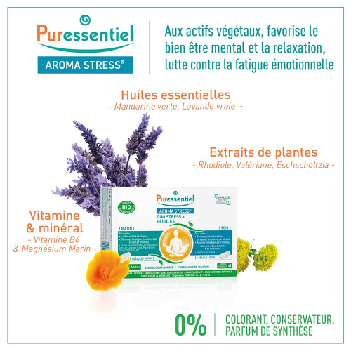 Puressentiel Aroma Stress Duo 30 gélules - Anti-stress et Relaxation