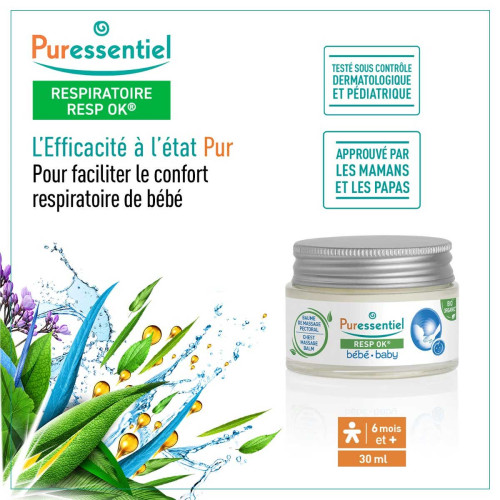 Puressentiel Resp OK Baume Bébé 30ml - Hydratant Nourrissant