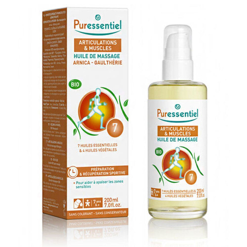 Huile Massage Bio Puressentiel 200ml - Apaise Articulations et Muscles
