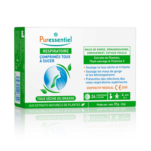 Puressentiel Comprimés Toux 24 Soulagement Gorge et Immunité