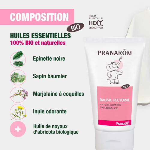 Pranarom Prana BB Baume Pectoral Bio 40ml - Respiration Facile