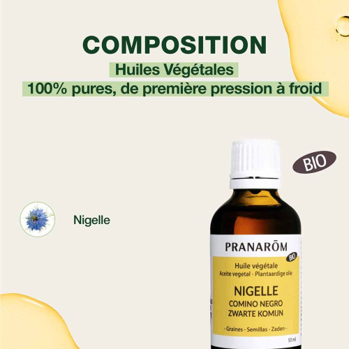 Pranarôm Huile Végétale Nigelle Bio 50ml - Soin Peau et Anti-âge