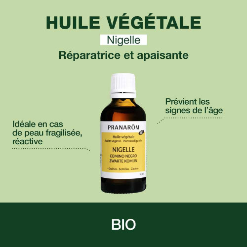 Pranarôm Huile Végétale Nigelle Bio 50ml - Soin Peau et Anti-âge
