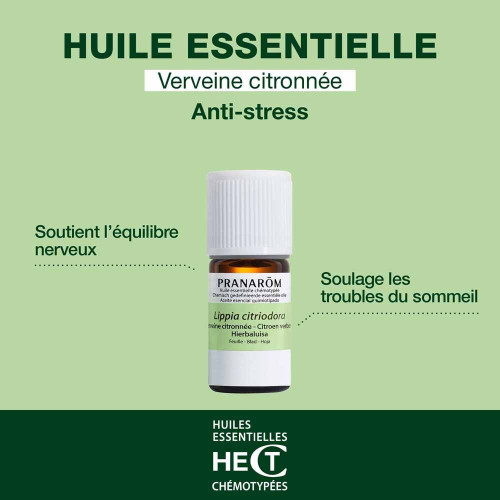 PRANAROM Huile Essentielle Verveine Citronnée 5mL - Bien-être