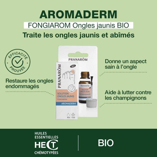PRANAROM Lotion Ongles Jaunis 10ml - Soin Assainissant Fortifiant