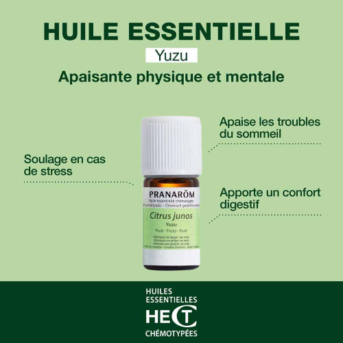 Pranarom Yuzu Huile Essentielle 5ml - Apaisante Anti-Stress