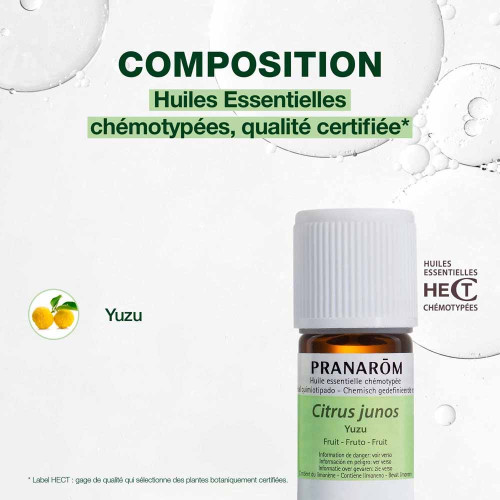 Pranarom Yuzu Huile Essentielle 5ml - Apaisante Anti-Stress