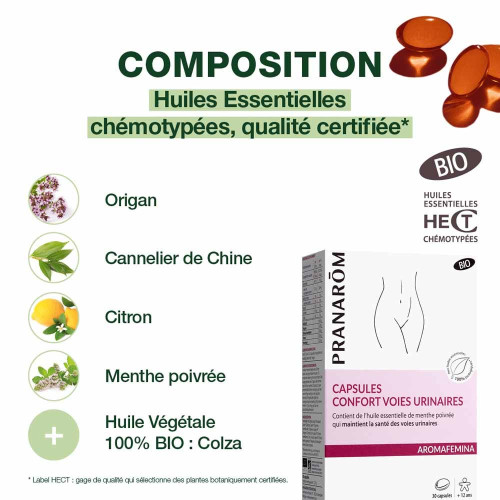 PRANAROM Aromafemina 30 Capsules - Confort Voies Urinaires Bio