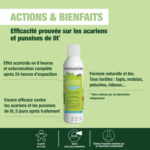 PRANAROM Allergoforce 150ml - Anti-acariens et Antiparasitaire