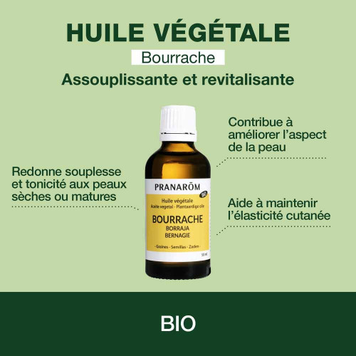 PRANAROM Huile Bourrache Bio 50ml - Beauté naturelle pour peaux sèches