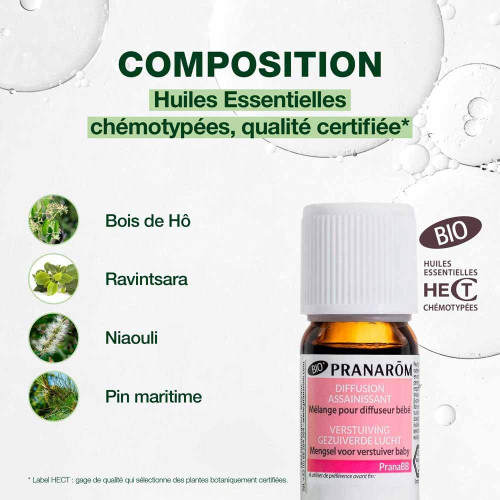 Pranarom PranaBB Diffusion Bio 10ml - Assainit l'air bébé