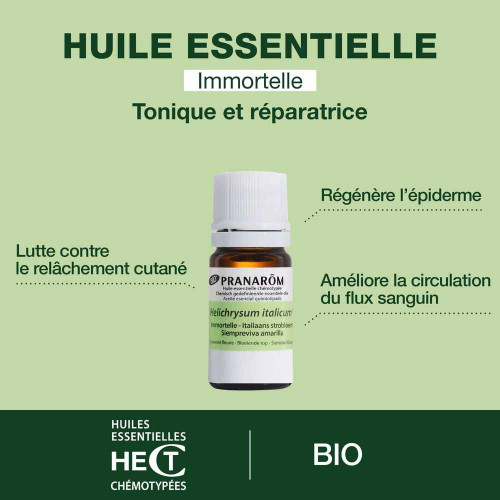 PRANAROM Immortelle Bio 5ml - Huile Essentielle Pure et Naturelle