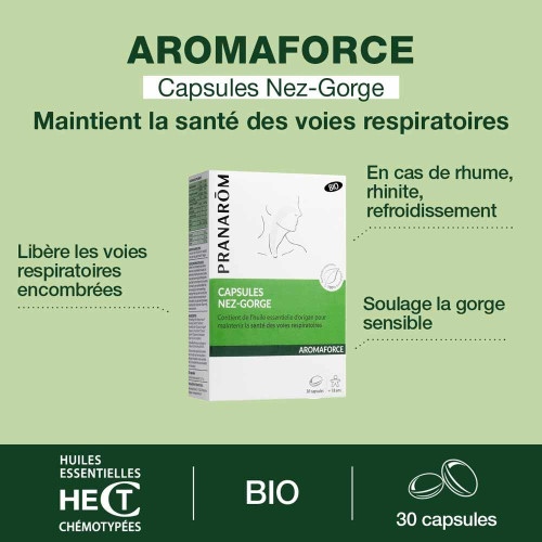 PRANAROM Aromaforce 30 Capsules - Santé Voies Respiratoires Bio