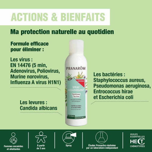 Pranarom Aromaforce Spray Ravintsara Bio 150ml - Assainit et Protège