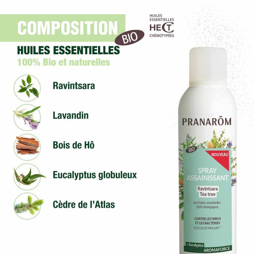 Pranarom Aromaforce Spray Ravintsara Bio 150ml - Assainit et Protège