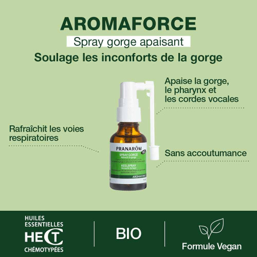 PRANAROM Aromaforce Spray Gorge 15ml - Apaise et Rafraîchit