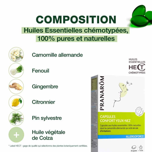 PRANAROM Allergoforce Confort Yeux Nez 30 Capsules - Irritations