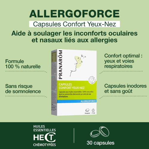 PRANAROM Allergoforce Confort Yeux Nez 30 Capsules - Irritations
