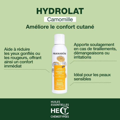 PRANAROM Hydrolat Camomille Noble Bio 150ml - Apaise Peau et Cheveux