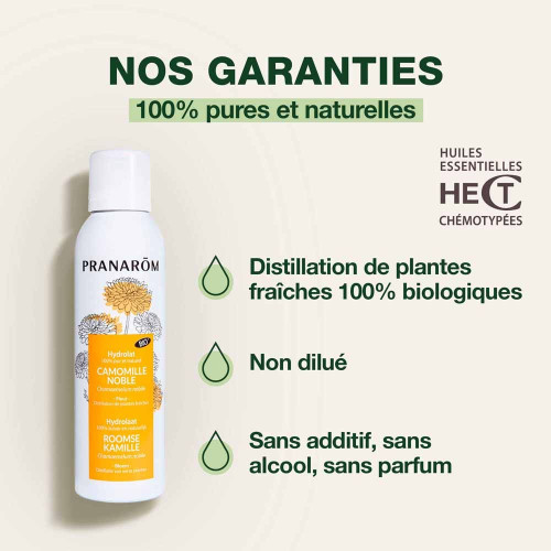 PRANAROM Hydrolat Camomille Noble Bio 150ml - Apaise Peau et Cheveux