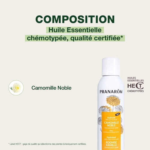 PRANAROM Hydrolat Camomille Noble Bio 150ml - Apaise Peau et Cheveux