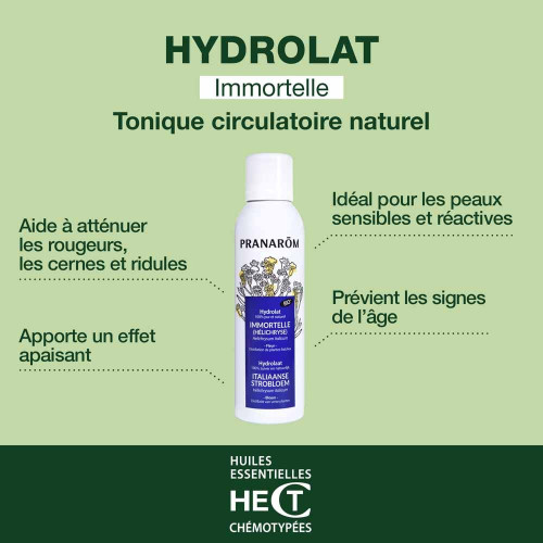 Pranarom Hydrolat Immortelle Bio 150ml - Soin Visage et Hématomes