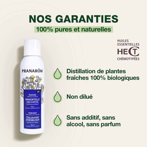 Pranarom Hydrolat Immortelle Bio 150ml - Soin Visage et Hématomes