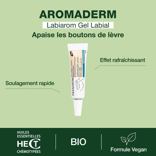 PRANAROM Aromaderm Gel Labial Bio 5ml - Apaisant et Rafraîchissant