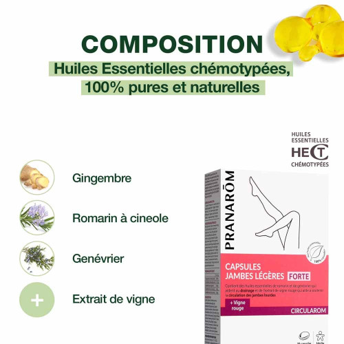 PRANAROM Circularom Forte 30 Capsules - Jambes Légères