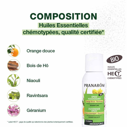PRANAROM Spray Bio Orange Douce Ravintsara 75ml - Assainissant Naturel