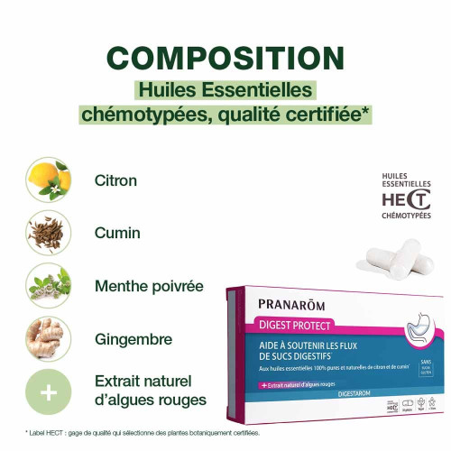PRANAROM Digest Protect 30 Gélules - Confort Digestif Vegan