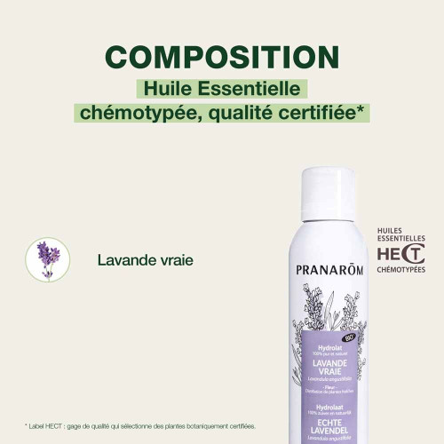 Pranarôm Hydrolat Lavande Vraie Bio 150ml Apaisant Cicatrisant Peau