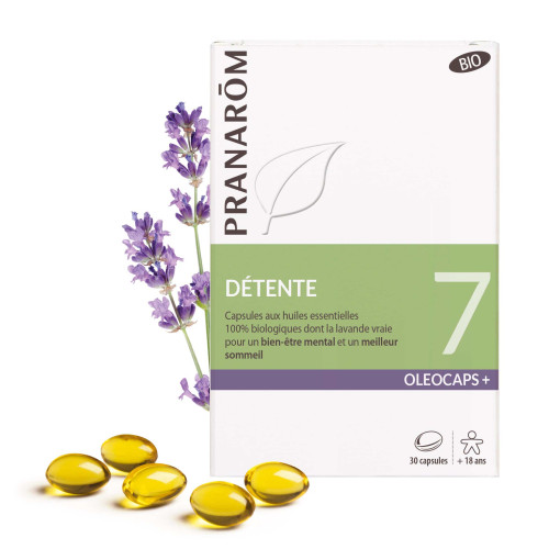 PRANAROM Oléocaps+ 7 Détente Bio 30 Capsules - Sommeil Réparateur