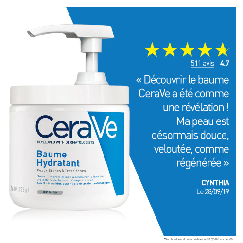 CeraVe Baume Hydratant 454g - Hydratation Intense Parapharmacie