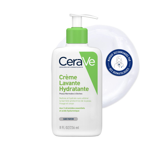 CeraVe Crème Lavante Hydratante 236ml - Nettoie et Hydrate